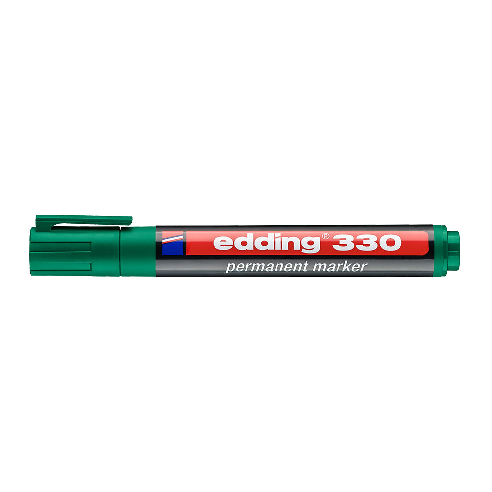 Marker permanent Edding 330, varf retezat 1-5 mm, verde Marker permanent Edding 330, varf retezat 1-5 mm, verde